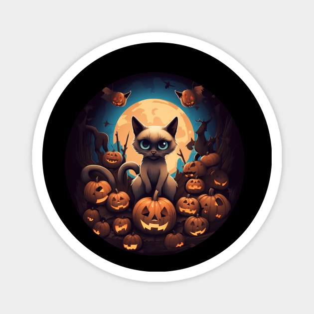 Siamese Cat Halloween, Cat Lover Magnet by logiamerch